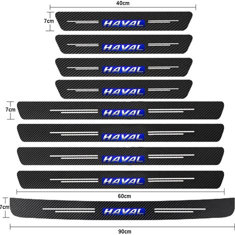 (9 pièces pour Haval bleu) Protections de seuil de porte en fibre de carbone,autocollants pour Haval H6 H2 H3 H9 M6 F7 F7X Jolion 2021 - Accessoires auto (1/3)
