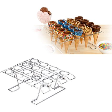 Cupcake-Ständer mit 16 Löchern, faltbares Backgitter, Eiscreme-Präsentationsständer, Gebäcktablett zum Dekorieren von Kuchen, Waffelständer für Hochzeit und Geburtstag