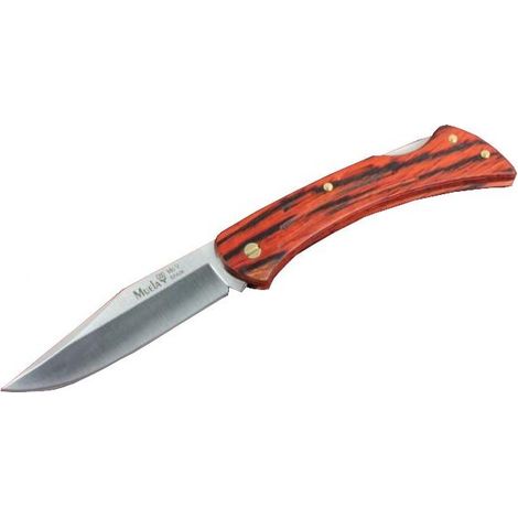 Navaja Muela K9 K-9R.M cachas de madera prensada coral, 50 gramos, hoja de 9 cm