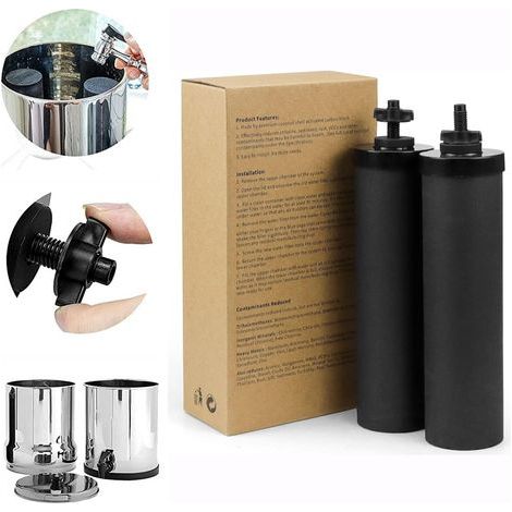 Set of 2 water filters for Berkey systems – Activated carbon and UF membrane – 99.99% contaminant reduction – 22,700 liter capacity – Catherine (1/4)