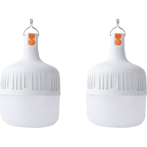 Set di 2 lampade da campeggio da 20W, ricaricabili tramite USB, ultra luminose, ideali per campeggio, patio, giardino e barbecue. (1/5)