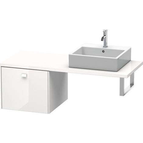 BRIOSO consolle bassa con maniglia cromata 442x520x550mm noce scuro