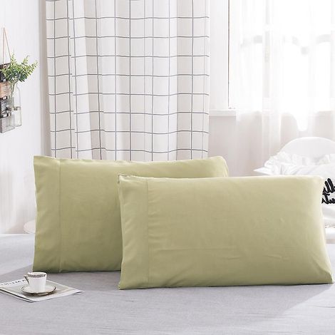 un Lot De 2 Taies D'oreiller En Vert Herbe, 51 Cm X 66 Cm, Taie D'oreiller En Polyester (polyester), Taie D'oreiller Zippe (1/5)