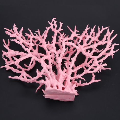 Plante ornementale en corail artificiel rose vif pour aquarium, grand format. (1/5)