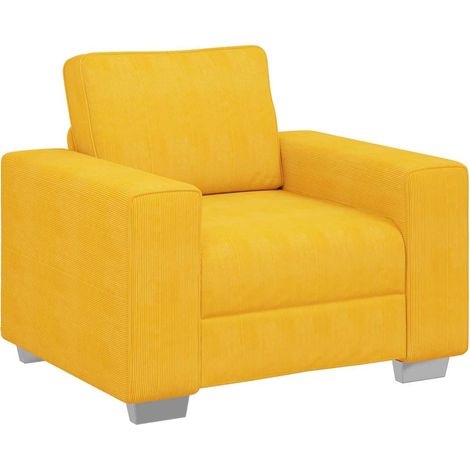 Maison Exclusive - Fauteuil/canapé jaune clair 100x77x82 cm en tissu velours côtelé (1/5)