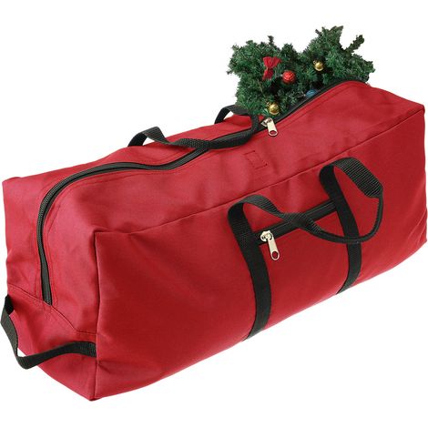 Housse de Rangement pour Sapin de Noël Rouge 600D Oxford avec Poignée, Arbre Démontable 152,4x50,8x63,5 cm (1/5)