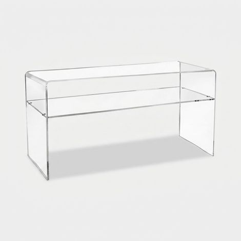 Meuble TV moderne en plexiglas transparent 33x100x50cm Visio