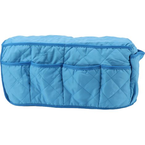 Fauteuil avec rangement latéral, housse de bras de canapé imperméable, poche pour télécommande, bleu (1/5)