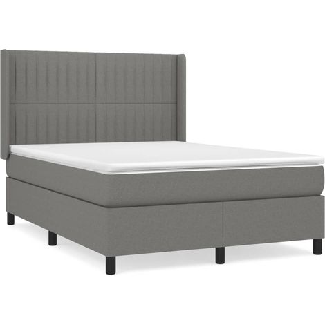 Maison Exclusive - Giroletto a Molle con Materasso Grigio Scuro 140x190 cm Tessuto