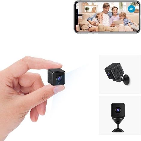 Caméra de surveillance sans fil WiFi HD Mini pour intérieur/extérieur, mini caméra espion cachée pour détection de mouvement (petite) (1/5)