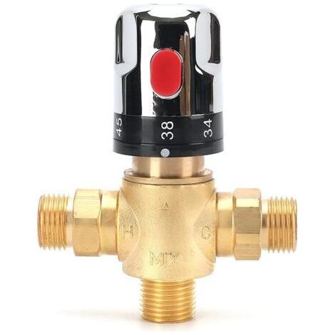 Robinet mélangeur thermostatique, mitigeur thermostatique, robinet mitigeur de douche avec connecteur G de 1/2", robinet de marque d'échelle centigrade (1/5)