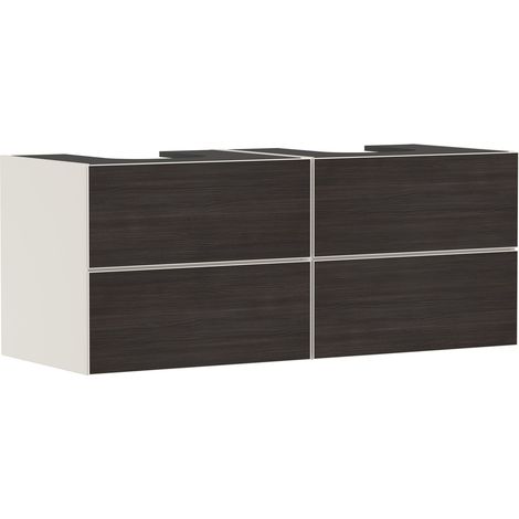 Meuble sous-vasque Xevolos E 1370x555x550mm, couleur beige, intérieur marron foncé (1/3)