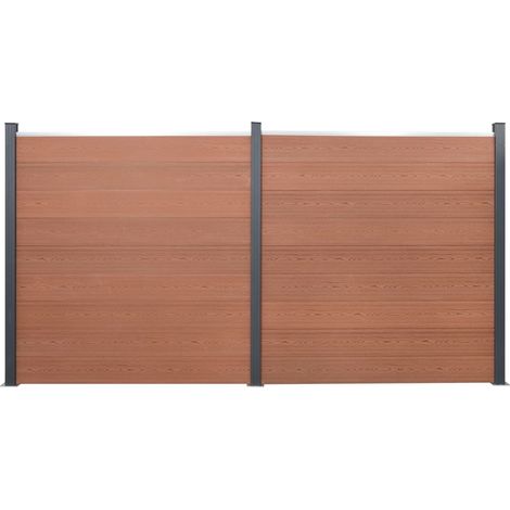 Zaunelement-Set Braun 353x186 cm WPC