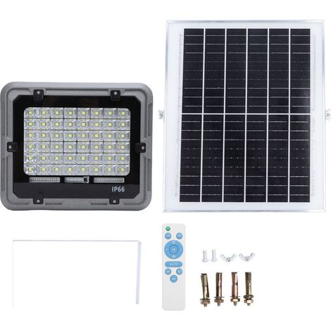 Lampe Solaire LED E200 1000LM Étanche IP66 Panneau Monocristallin Télécommande Éclairage Extérieur Dusk to Dawn (1/5)
