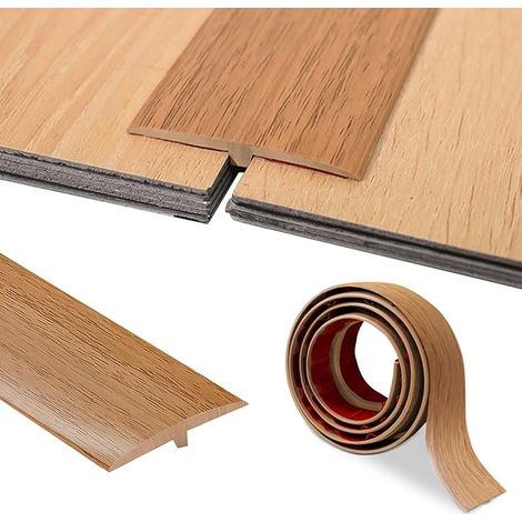 PVC T-Profile Threshold Bar, Transition Profile Sticker, 2 x 100 cm, For Door Sills and Connecting Floors