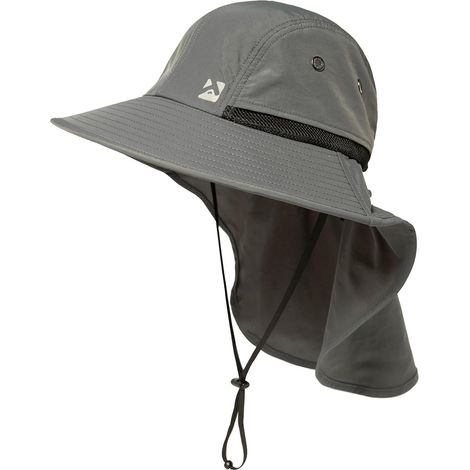 mens waterproof sun hat wide brim sun protection hiking hat with neck protection safari foldable (1/5)
