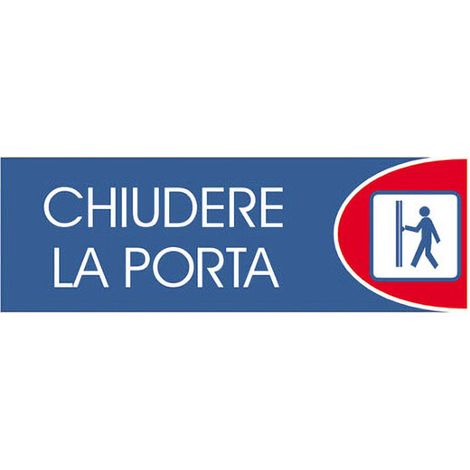 Targhe logofix metal blu 6x18chiud.la porta n.733