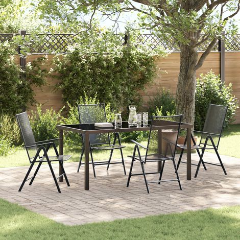 5-teiliges Garten-Dining-Set Anthrazitstahl vidaXL850739 (1/5)