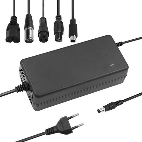 Câble de charge 54,6 V 2 A pour trottinette électrique, chargeur Li-ion pour batterie lithium 48 V 13S, chargeur pour trottinette électrique à 6 connexions, câble de charge pour hoverboard, chargeur X (1/5)