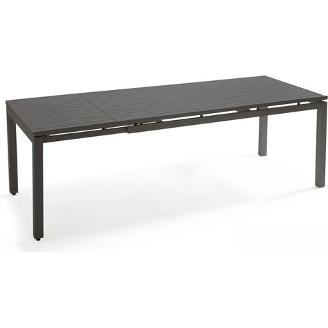 Table de jardin extensible en aluminium gris