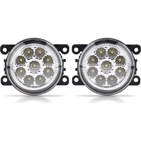 Fog Light Ranger,Fog Light Ranger, Feux Diurnes Rond,Fendinebbia+Smart+450,Feux De Jour Led Fiat Drl Voiture Antibrouillard,Antibrouillard,9 Led Voiture Avant Rond Antibrouillard Drl Feux De (1/3)