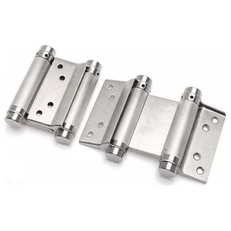 2 pcs charnière paumelle portes va-et-vient ressort double action acier inoxydable saloon western, 75 mm (Charge Jusqu'à 15kg)
