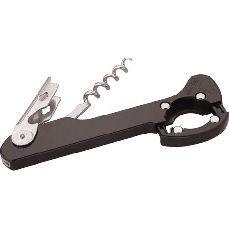 Tire-bouchon, sommelier avec coupe-capsule, noir, ouvre-bouteille, coupe-capsule à 4 roues, 150(H) x 25(l) x 10(P) mm, CB019 (1/2)