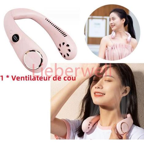 Ventilateur de cou , Non spcifi , Modle sans lame , Rechargeable , 3 vitesses , Couleur rose BRULEUR (1/4)