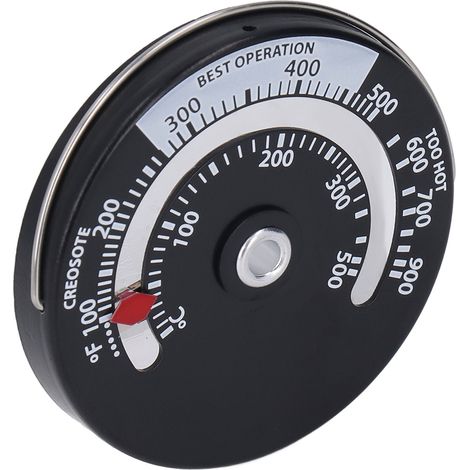 Magnetisches Ofenthermometer 0-500°C, Zifferblatt aus Aluminiumlegierung, hochpräzises Kaminmessgerät (1/5)