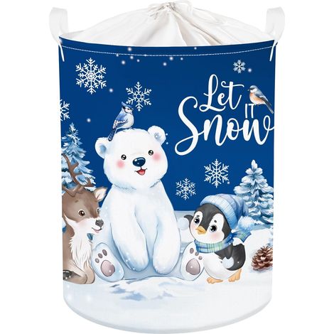 Cesto Bucato Giocattoli Pieghevole Neve 45L 36x45 cm (1/5)