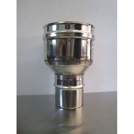 Réducteur de conduit cheminée - 1 pièce - Acier Inox AISI 304 - Adaptation diamètre 80 à 150 mm - Pour évacuation fumées - Ø 80 F / 150 M