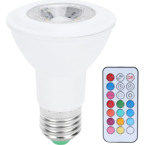 10-W-RGBW-Strahler mit Timer-Fernbedienung, E27-Fassung, farbwechselnde Glühbirne, 85–265 V (1/5)