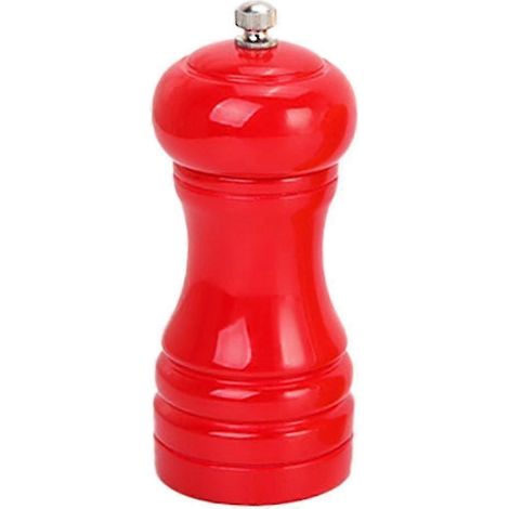 Moulin à sel et poivre manuel en bois, rechargeable, avec rotor en céramique à mouture réglable.-red