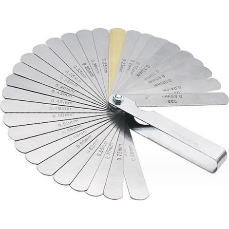 Thickness Gauge, 32 Blade Stainless Steel Valve Gauge Set, Metric/Imperial Marking, For Measuring Width Gap, For Engine/Spark Plug/Valves. (1/5)