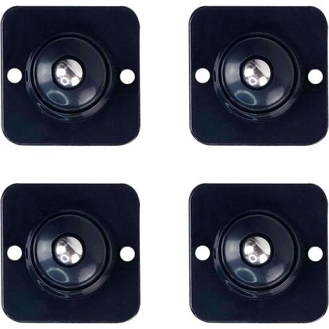 4 pièces poulie collante 360 ​​degrés pivotant auto-adhésif boîte de rangement universelle maison roulette pivotante boule en acier noir (1/2)