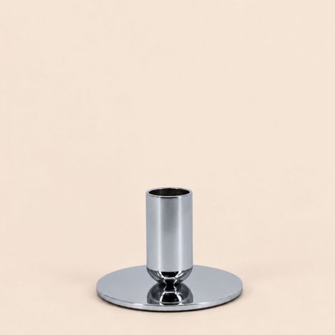 Bougeoir design en métal chromé 5,5cm