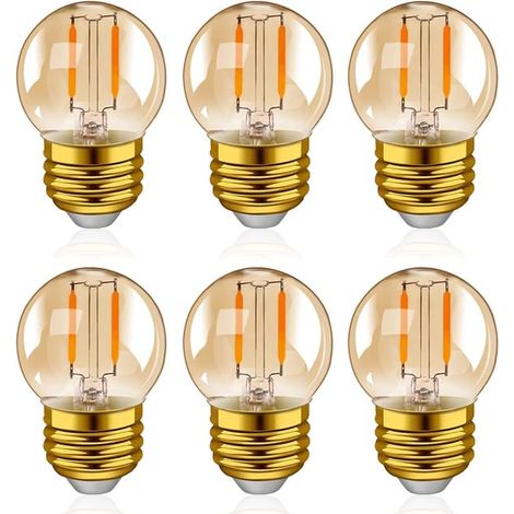 Ampoule LED rétro Edison à filament G40, mini globe 1W (E27, lot de 6)… [Classe énergétique G] (1/5)