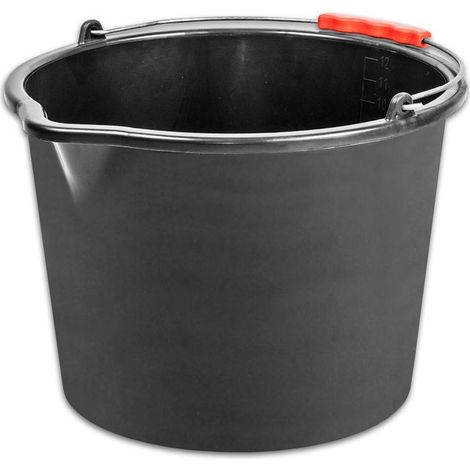 Eimer ReCycled® 20 Liter, Bau, Kunststoff, Kunststoffgriff, mit Ausguss, schwarz