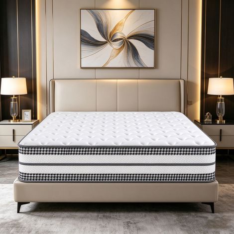 Matelas 140x190 Très épais 30 CM - DANNASI - 2 personnes - Mousse à mémoire de Forme - H3 - 7 Zones Ergonomique Ressorts Ensachés