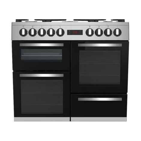 Beko – Piano de cuisson gaz inox 7 foyers – Double four 63L – Classe A – Nettoyage facile – PF335325DX