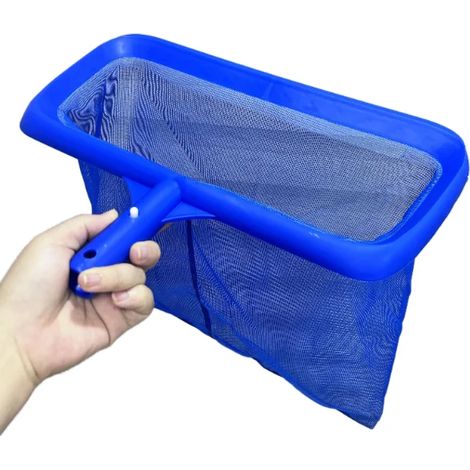 Accessoires de piscine (Sac en filet bleu) Épuisette de piscine à cadre renforcé, grande capacité, sac profond, râteau à feuilles, outil de nettoyage professionnel pour piscine (1/4)