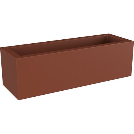 Jardinière rectangulaire 100x35x32 cm en polyéthylène – Résistante aux UV et aux températures extrêmes – Volume 52 litres – Bronze