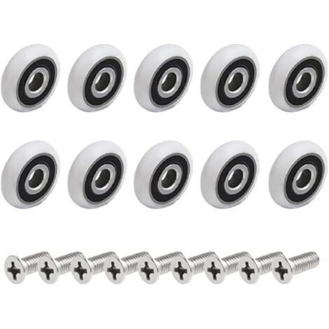 Packung mit 10 Ersatzrollen für Duschkabinentüren (19 mm)