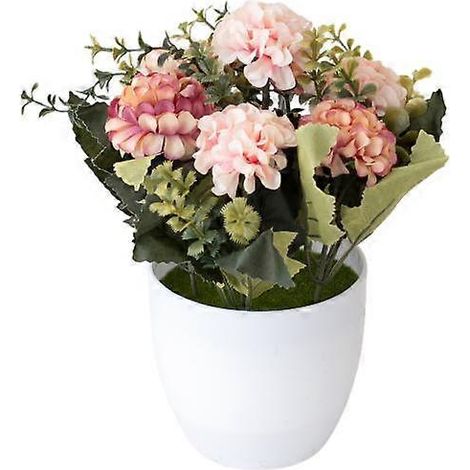 ensemble de bonsaï hortensia artificiel en plastique, imitation fleur en pot pour bureaucafé (1/5)