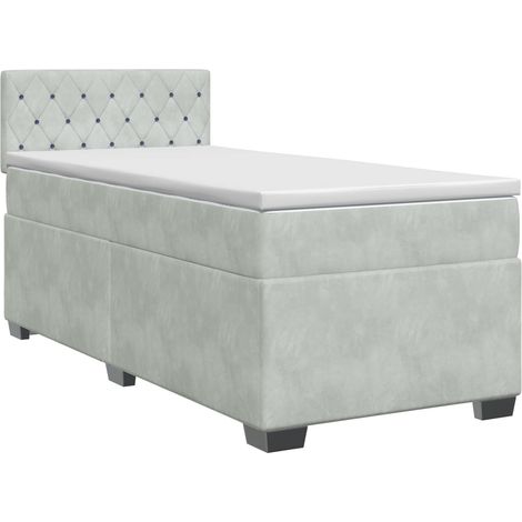 Letto box spring con materasso Grigio Chiaro 90 x 190 cm vidaXL (1/5)