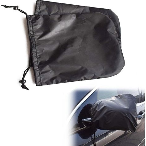 Voiture Côté Miroir Neige Housse,Housse De Protection Pour Rétroviseur Extérieur,Housse De Rétroviseur Latéral De Voiture,Housse de Rétroviseur,Sac de Protection pour Rétroviseur,1 Paire, Noir (1/5)