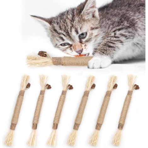 Set mit 6 natürlichen silbernen Matatabi-Kauspielzeugen, Katzenspielzeug, ideales Geschenk für Kätzchen