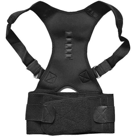 (Noir M) Ceinture de soutien magnétique pour épaules et dos d'adulte, correcteur de posture pour homme, orthèse de modelage du dos voûté (1/5)