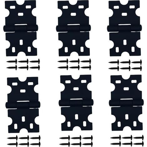 (6 Stück) Schwarze Scharniere, Schrankscharniere mit Schrauben, geeignet für kleine Türen/Schubladen/Fenster (1/4)