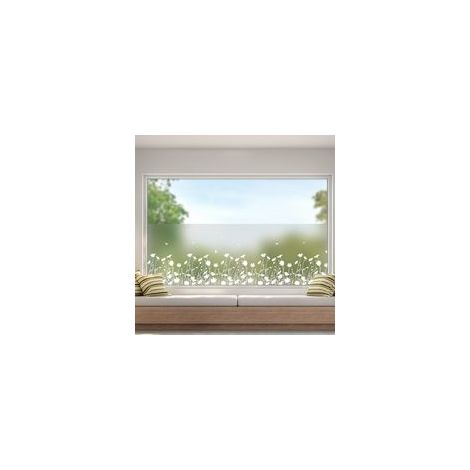 Film de confidentialité en vinyle dépoli sans colle pour fenêtre de cuisine, salle de bain, chambre d'enfant 44,5 x 200 cm (1/5)